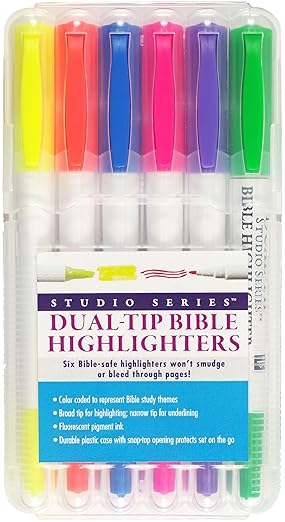 Bible Highlighters Dual Tip 6 pack