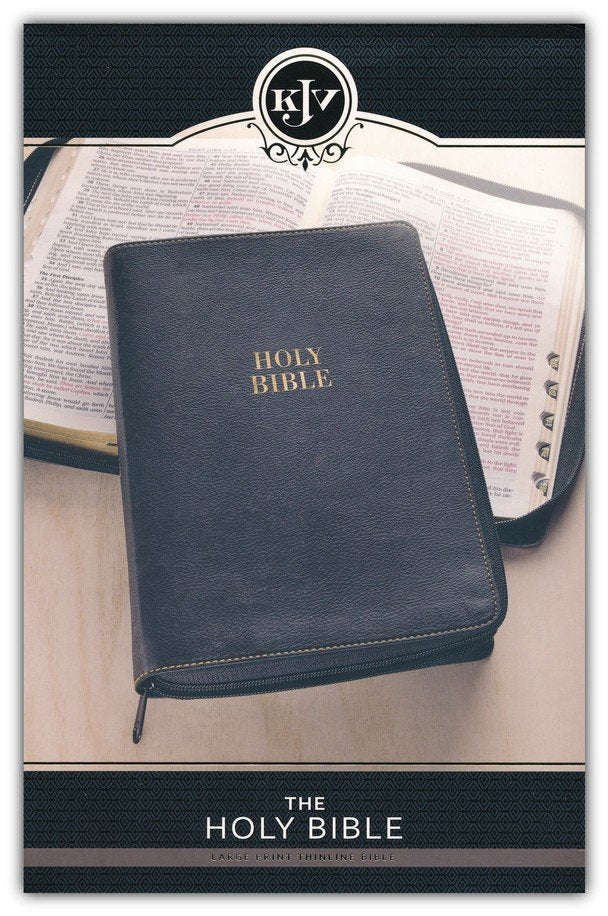 KJV Large Print Thinline Bible Zipper Black Indexed