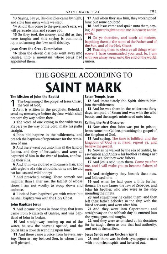 KJV Large Print Thinline Bible Zipper Black Indexed
