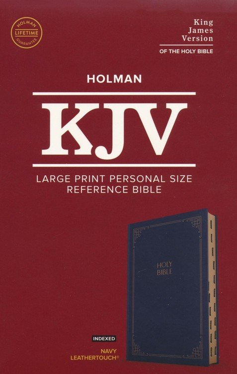 KJV Large Print Personal Size Reference Bible, Navy LeatherTouch Indexed