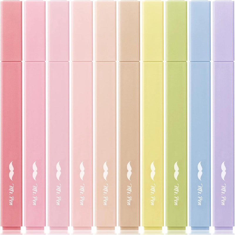 Mr. Pen Aesthetic Highlighters, 10 pack Chisel Tip