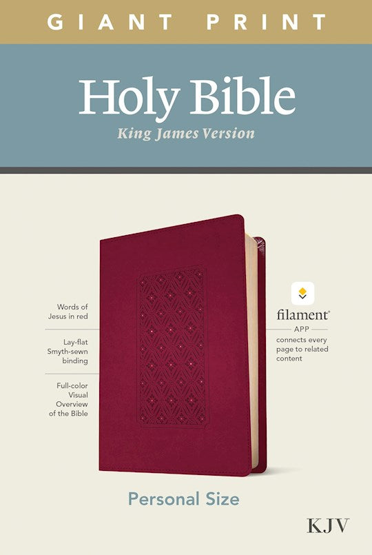 KJV Personal Size Giant Print Bible, Cranberry Indexed