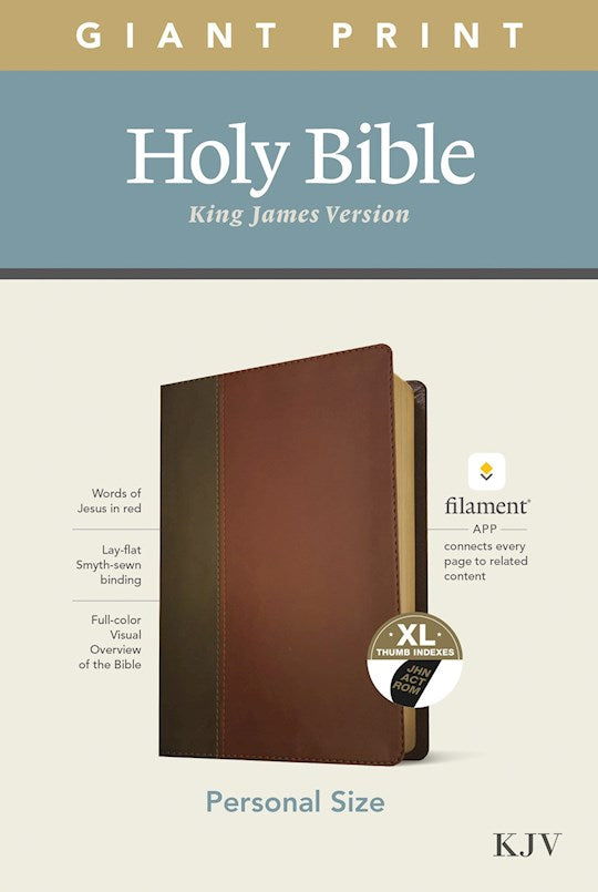 KJV Personal Size Giant Print Bible Brown/Mahogany Indexed