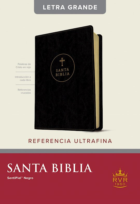 Biblia Letra Grande Referencia Ultrafina Cuero negro similar (RVR 1960 LP Slimline Ref Bible Black Leatherlike)
