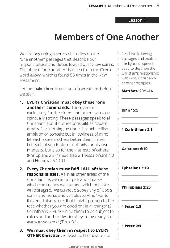 One Another Christianity Workbook