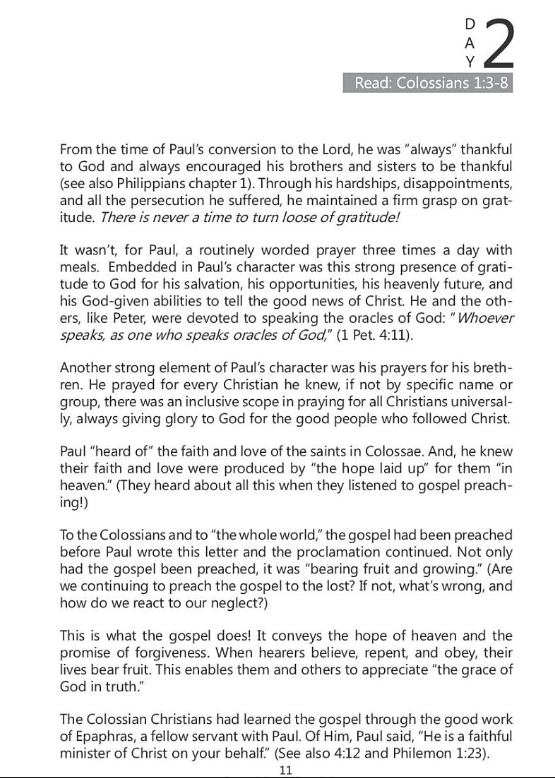 Twenty Days in Colossians: Set Your Mind on Things Above