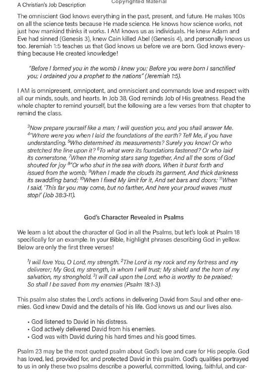 The Christian's Job Description