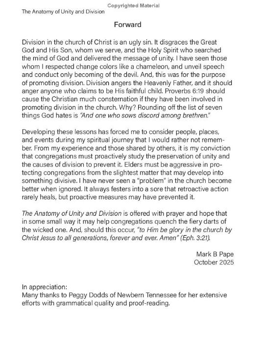 The Anatomy of Unity and Division