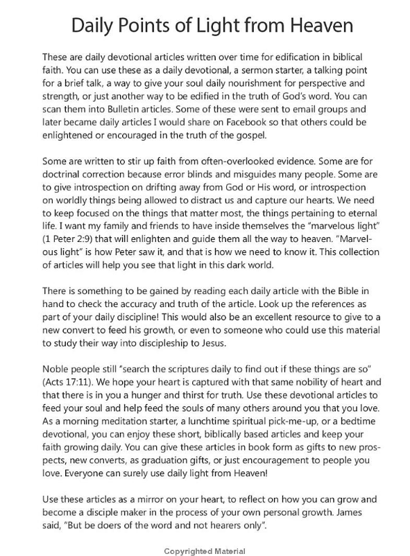 Daily Points of Light From Heaven