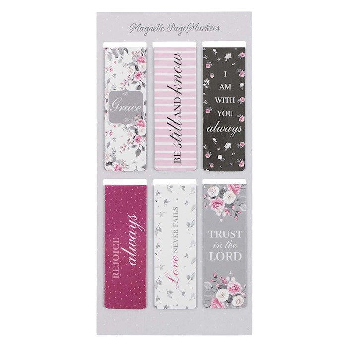 Bookmark: Magnetic Pagemarker Pink Roses (6)