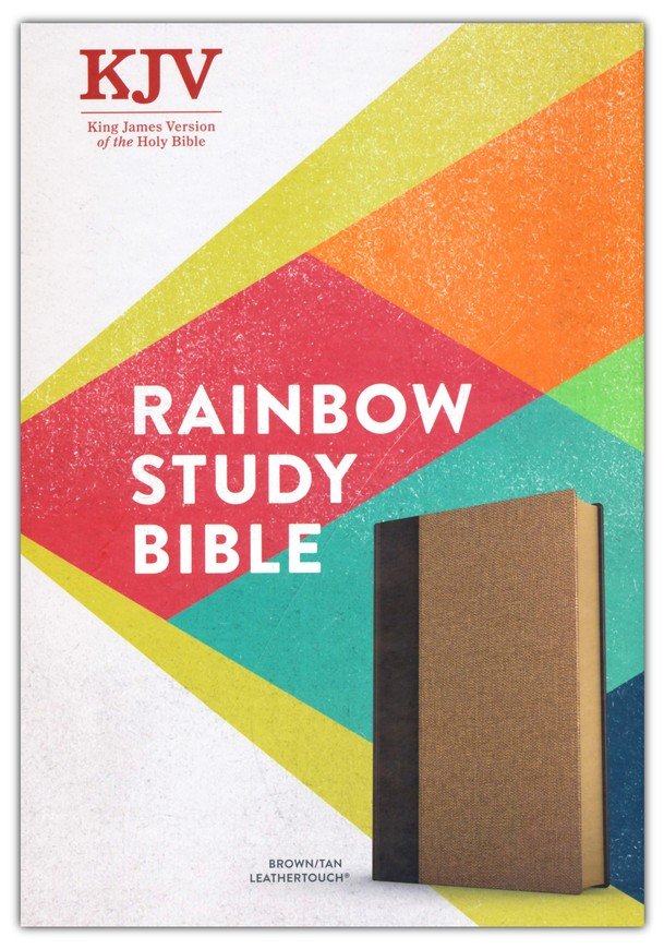 KJV Rainbow Study Bible, Brown/Tan LeatherTouch