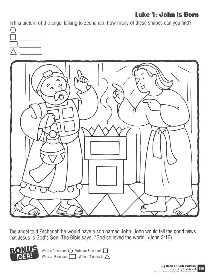 Big Book of Bible Puzzles for Early Childhood (tos, due 12/12)