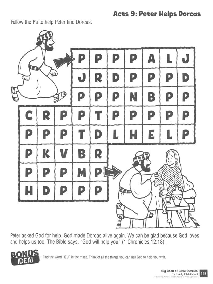 Big Book of Bible Puzzles for Early Childhood (tos, due 12/12)