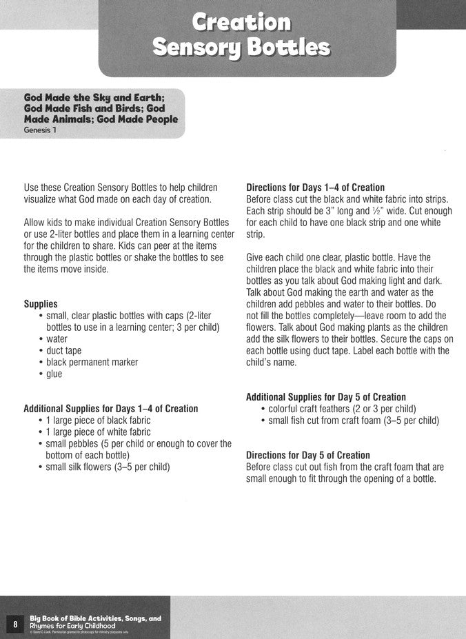 Big Book of Bible Activities, Songs and Rhymes for Early Childhood
