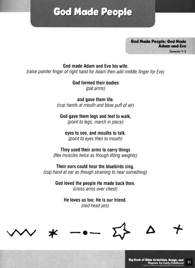 Big Book of Bible Activities, Songs and Rhymes for Early Childhood