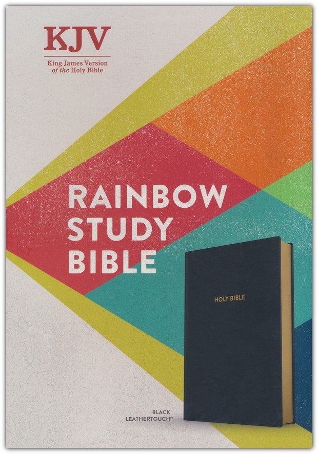 KJV Rainbow Study Bible Black LeatherTouch