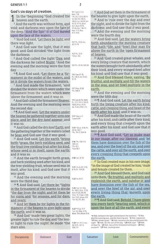 KJV Rainbow Study Bible Black LeatherTouch