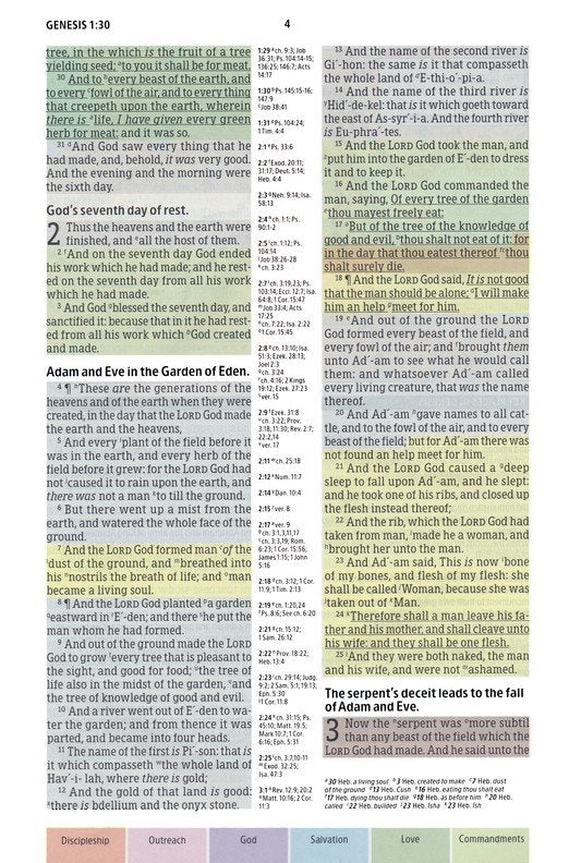 KJV Rainbow Study Bible Black LeatherTouch