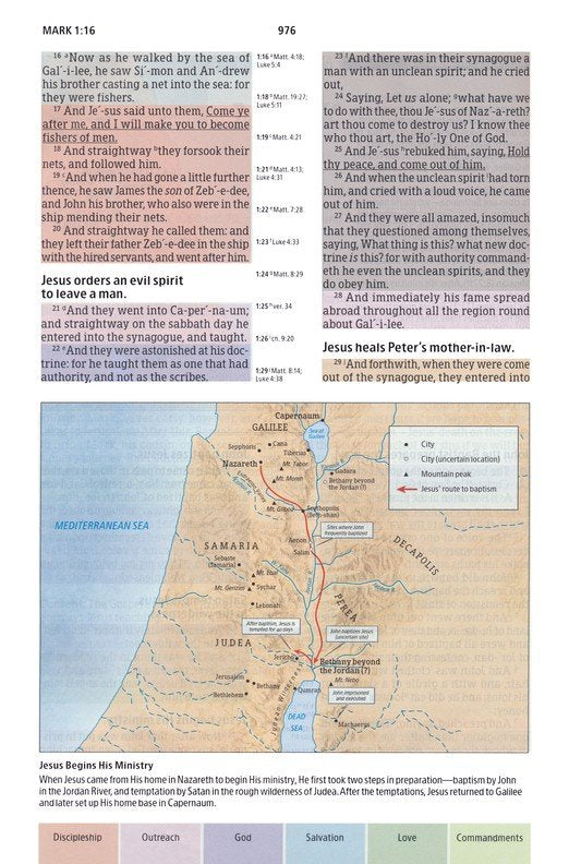 KJV Rainbow Study Bible Black LeatherTouch
