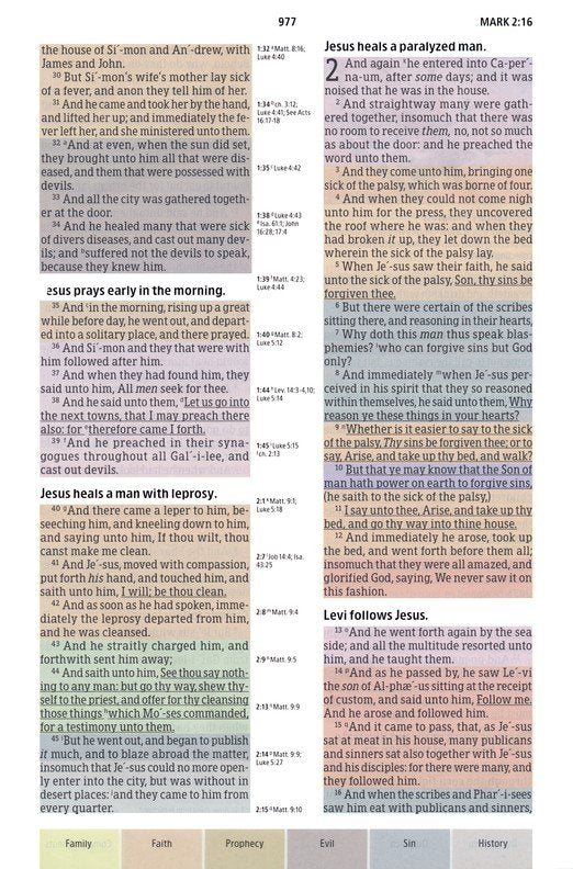 KJV Rainbow Study Bible Black LeatherTouch