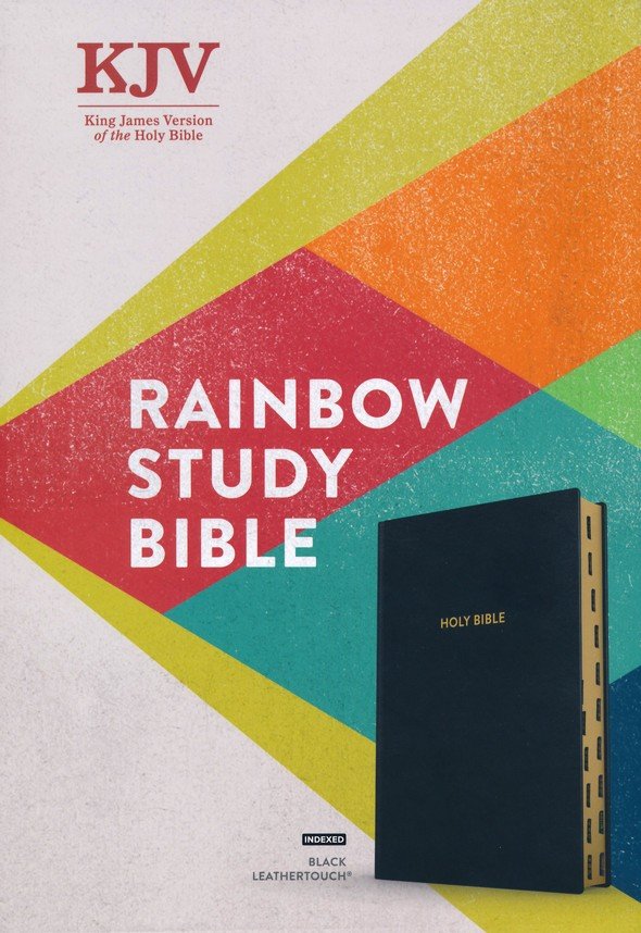 KJV Rainbow Study Bible, Black LeatherTouch Indexed