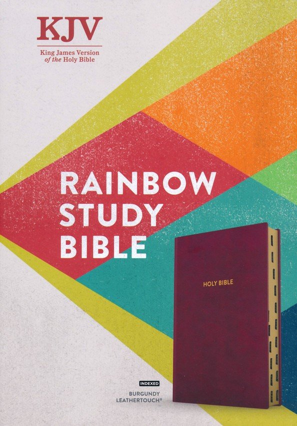 KJV Rainbow Study Bible, Burgundy LeatherTouch Indexed