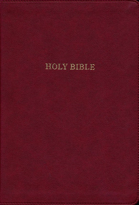 KJV Large Print Thinline Bible Burgundy LeatherTouch