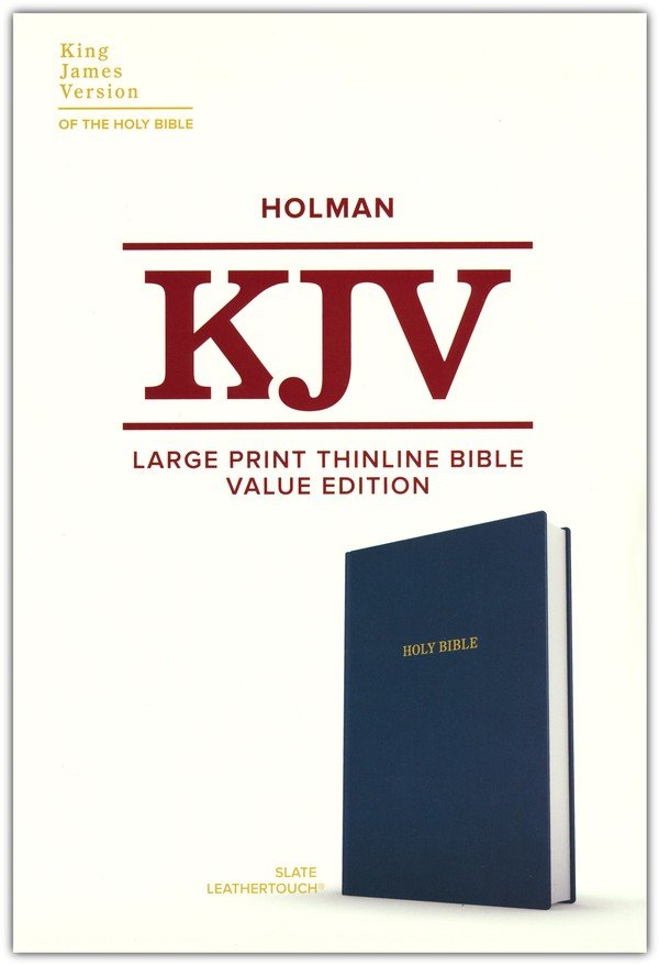 KJV Value Edition Large Print Thinline Bible Slate Leathertouch