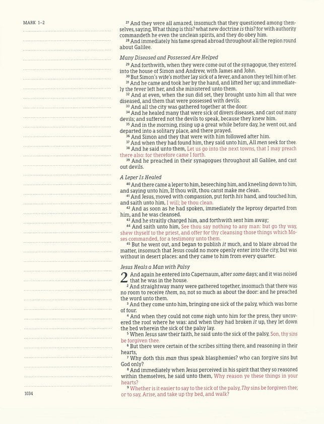 KJV Large Print Notetaking Bible Brown/Tan Leathertouch