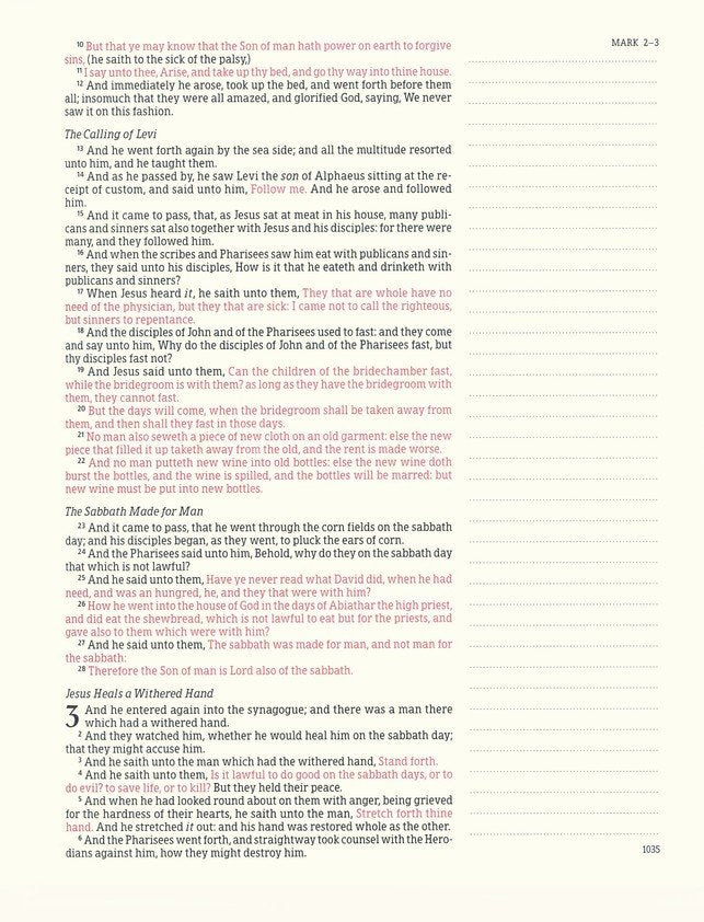 KJV Large Print Notetaking Bible Lavender Cloth-over-Board Hosanna Rev. Edition