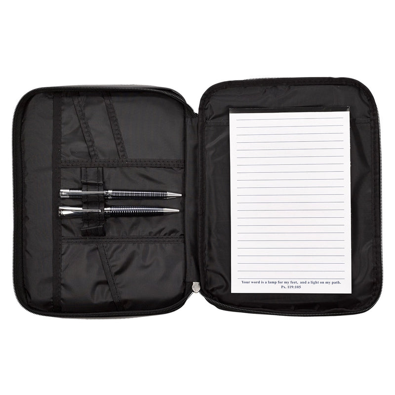 Two Fold Organizer Bible Cover Black Luxleather Small