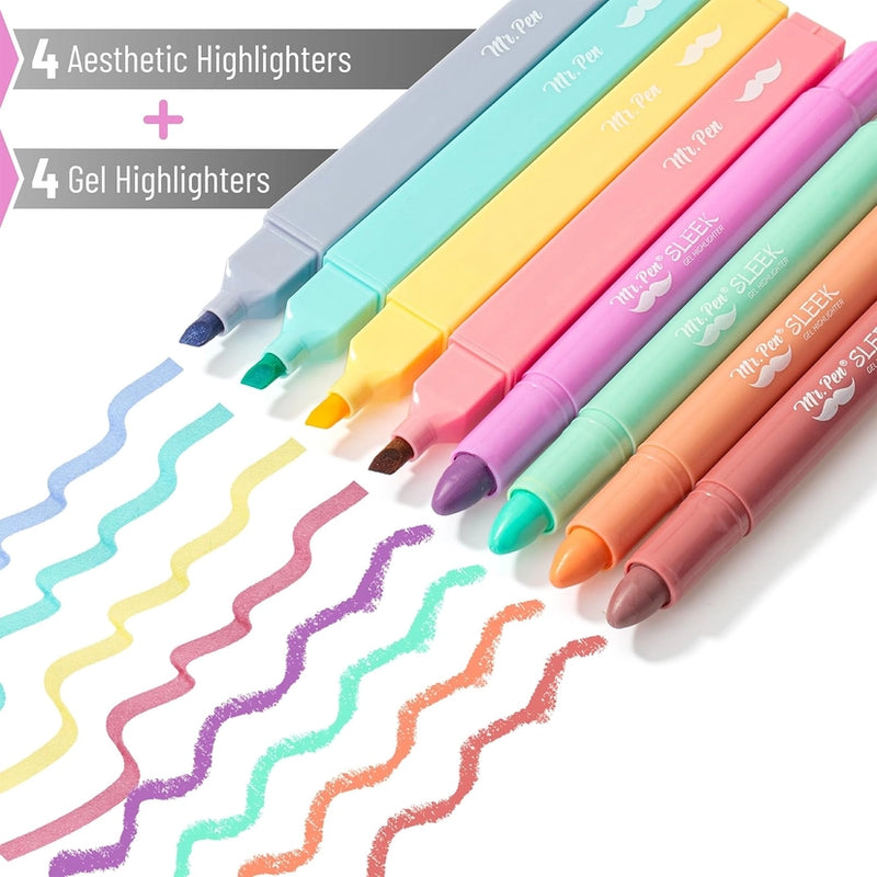 Mr. Pen Aesthetic & Gel Highlighter Set