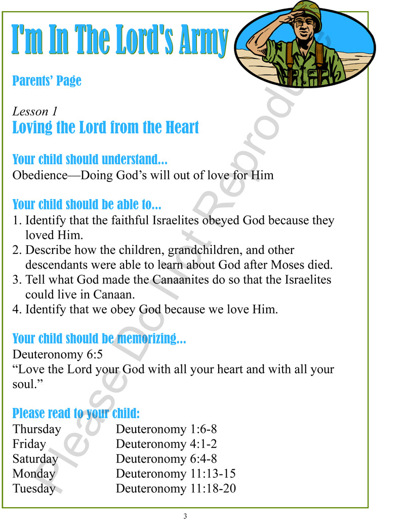 I'm In the Lord's Army - Deuteronomy-Ruth