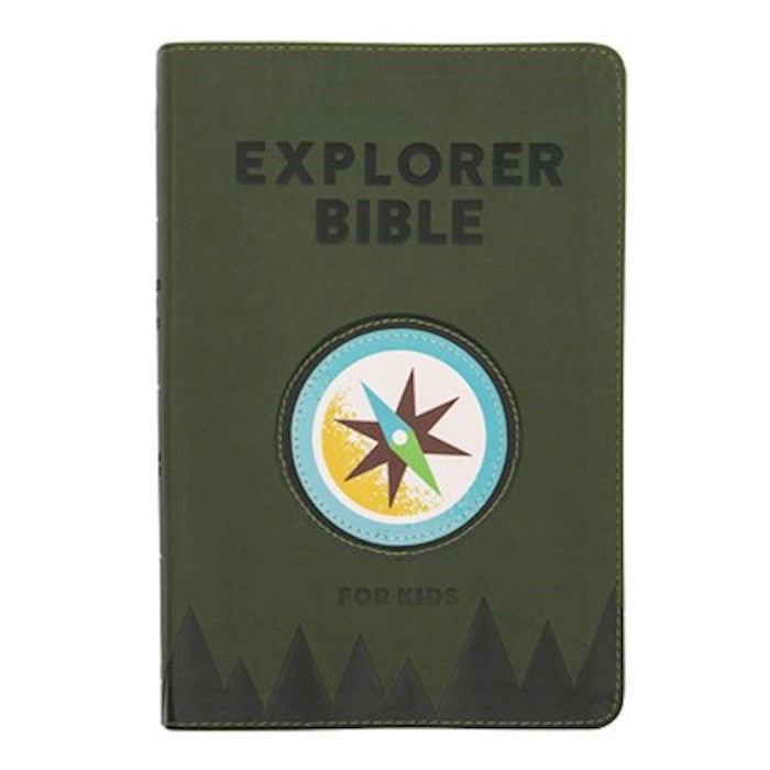 CSB Explorer Bible for Kids Olive Compass LeatherTouch
