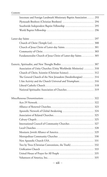 Handbook of Denominations in the United States