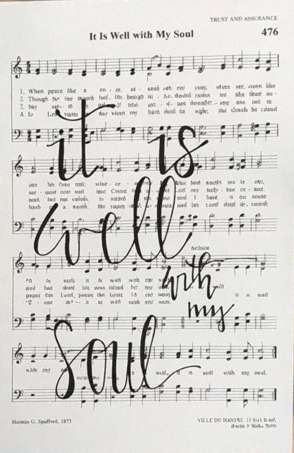 "It Is Well" Hand-lettered Hymn