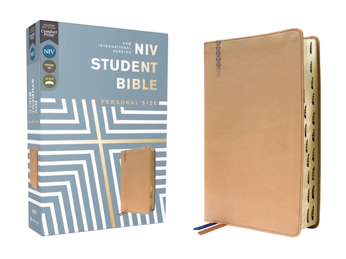 NIV Student Bible Personal Size Tan Leathersoft Indexed