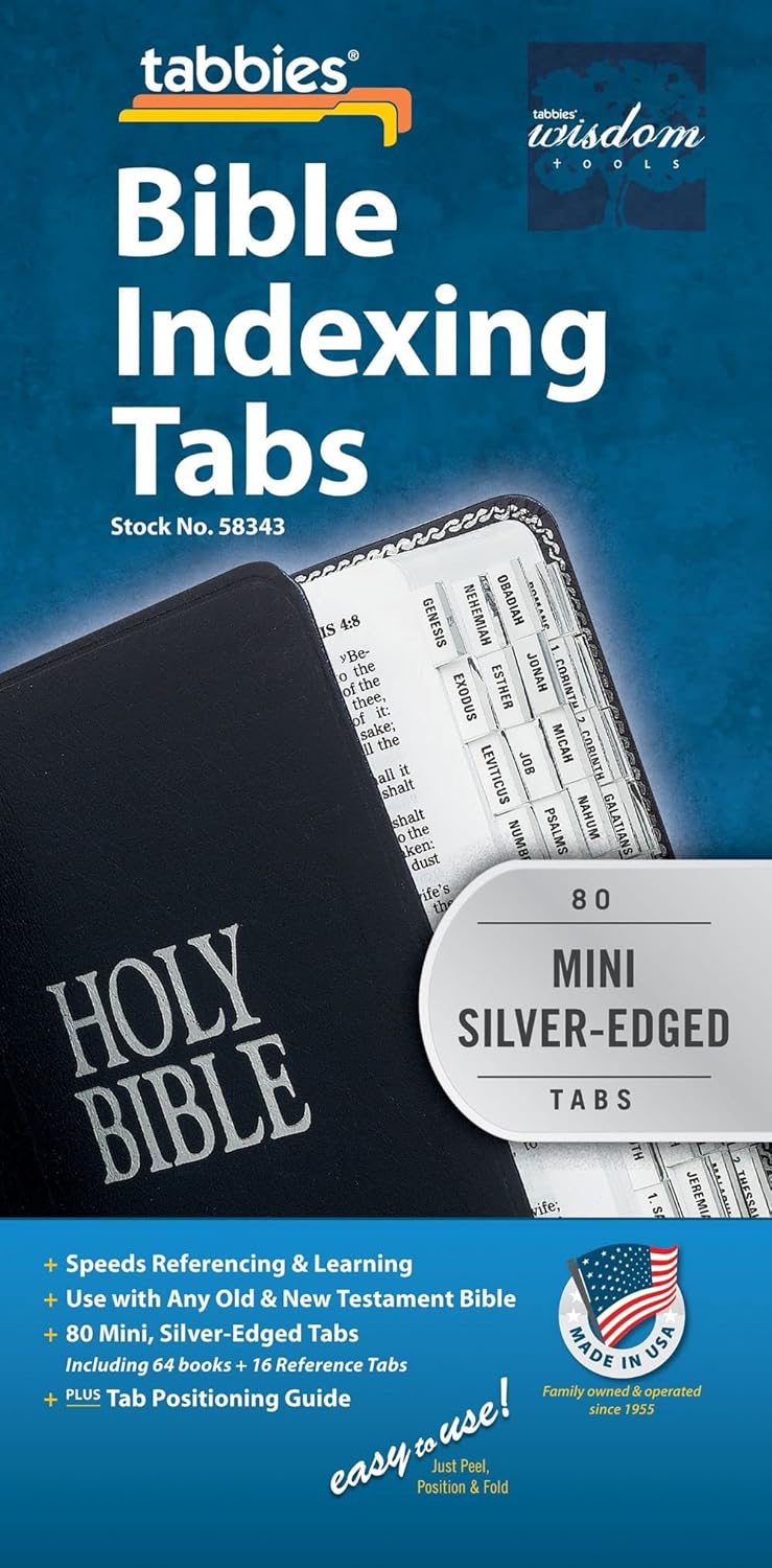 Tabbies OT/NT Mini Silver Bible Indexing Tabs