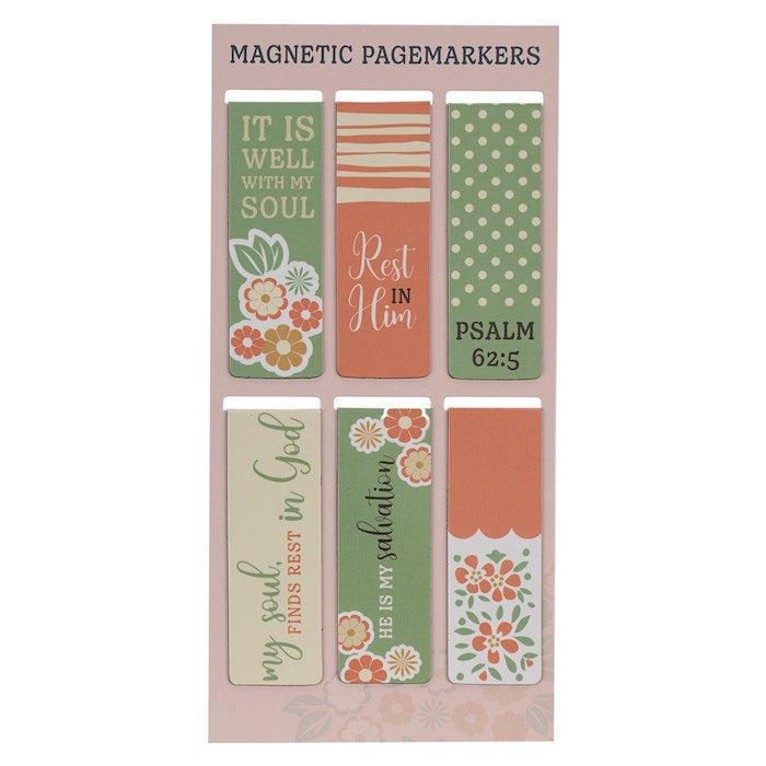 Bookmark: Magnetic Pagemarker It Is Well (6) coral/green