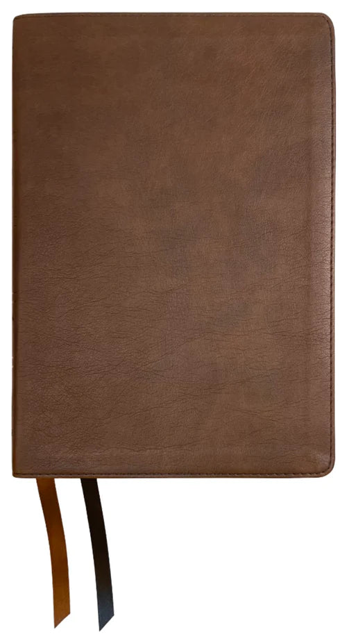 NAS 1995 Side Column Reference Bible, Brown Leathertex