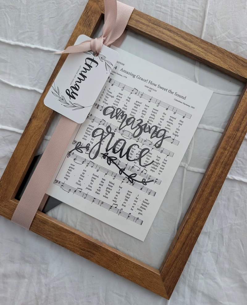 "Amazing Grace" Hand-lettered Hymn