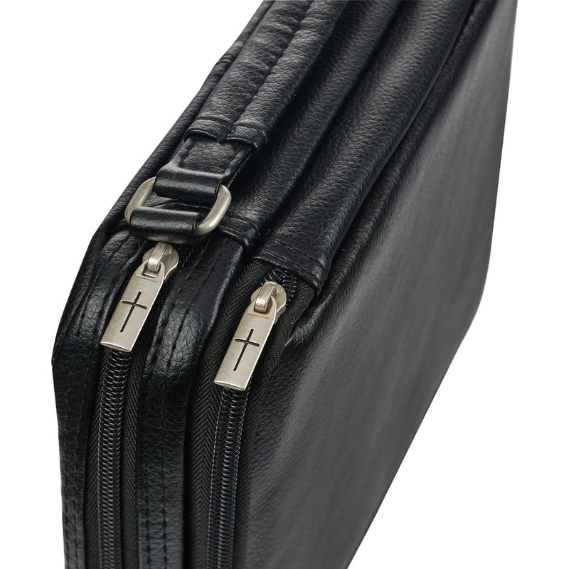 Two Fold Organizer Bible Cover Black Luxleather Small
