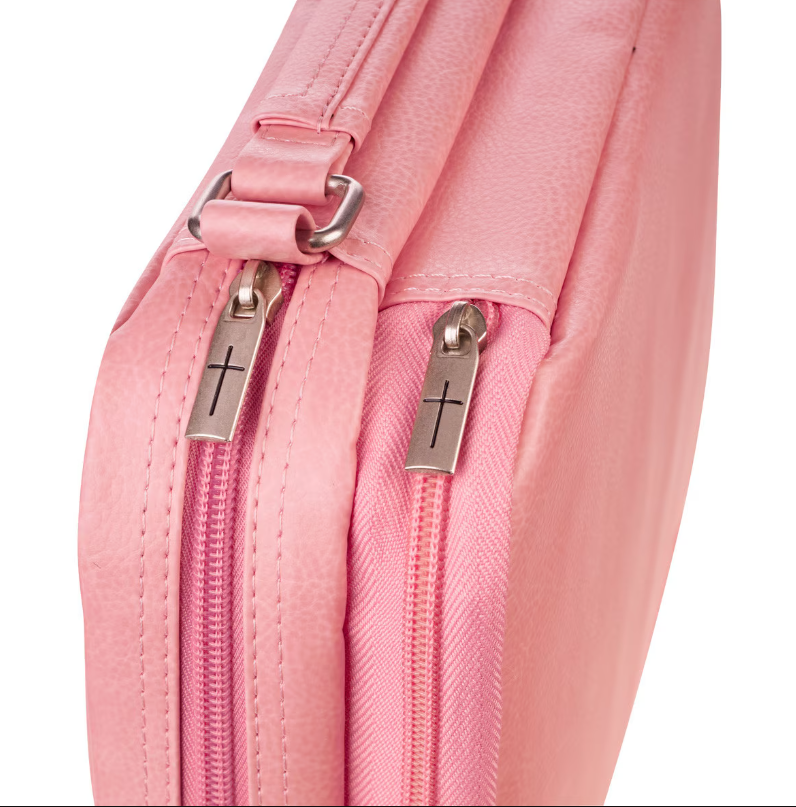 Two-Fold Organizer Bible Cover Pink LuxLeather X-Large