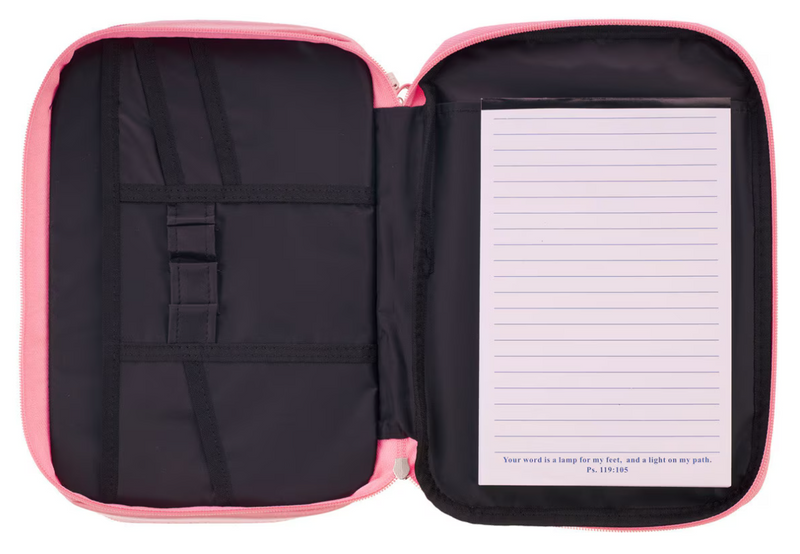 Two-Fold Organizer Bible Cover Pink LuxLeather X-Large