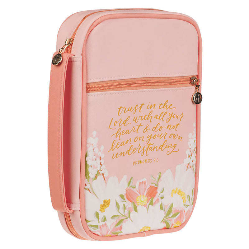 Bible Cover Fashion: Trust in the Lord Pink Floral Medium