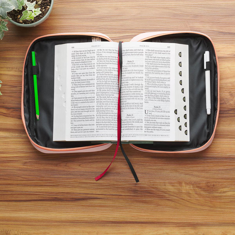 Bible Cover Fashion: Trust in the Lord Pink Floral Medium