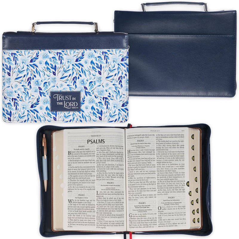 Bible Cover Trust in the Lord Medium (Blue)
