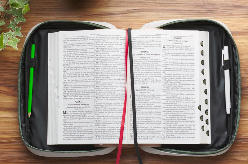 Bible Cover He Restores My Soul Medium