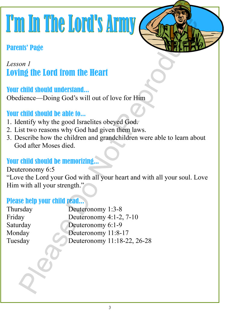 I'm In the Lord's Army - Deuteronomy-Ruth