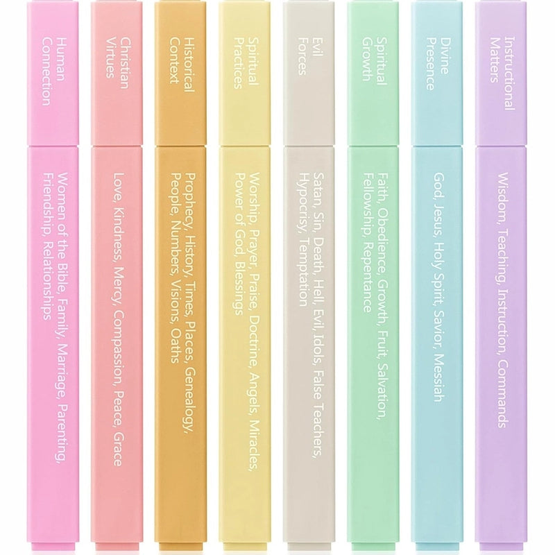 Mr. Pen Aesthetic Highlighters with Color-Coding System, 8 piece